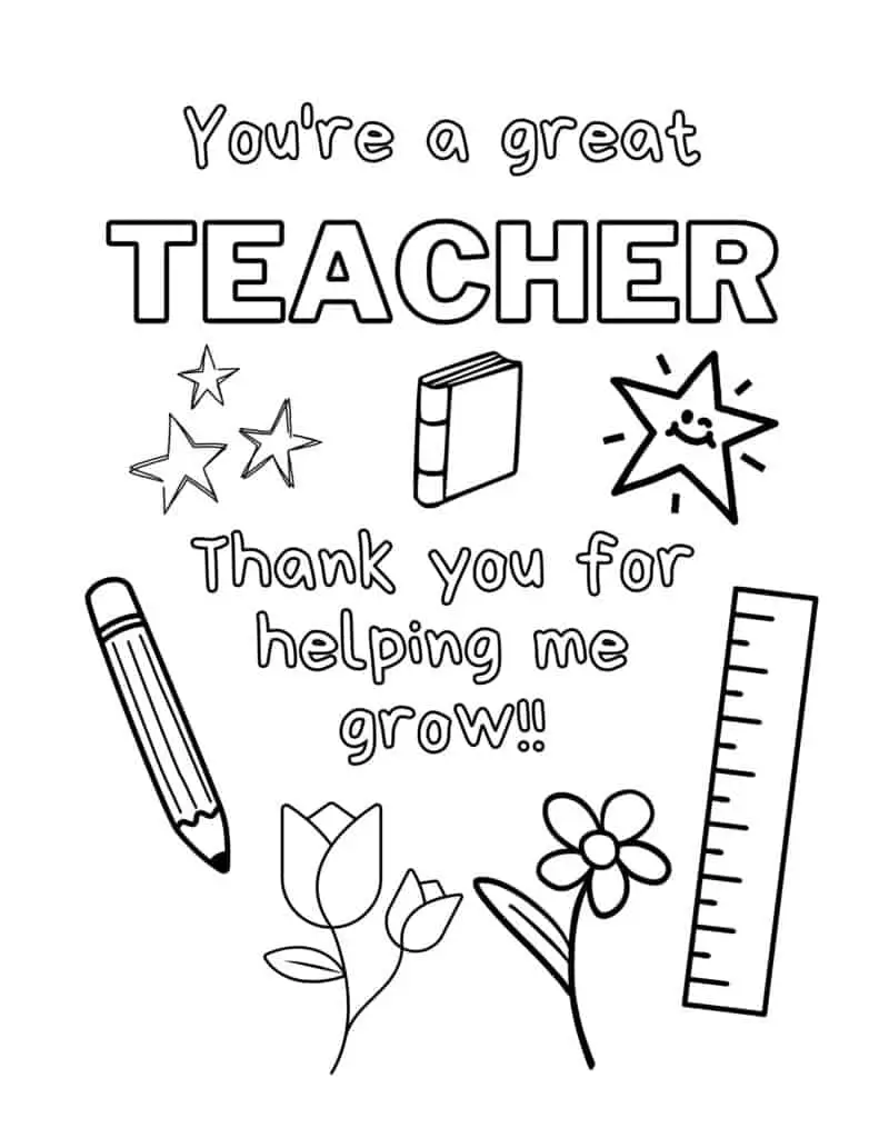 Teacher appreciation coloring pages