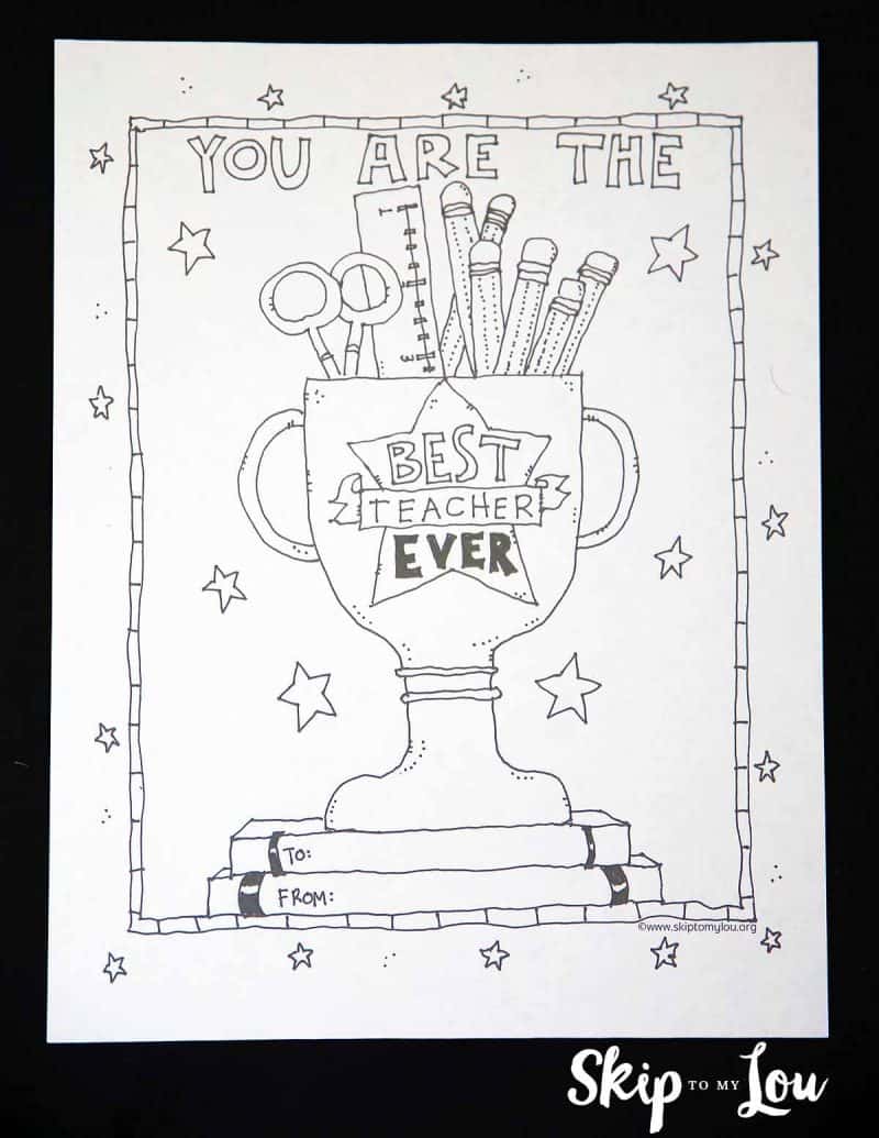 Best teacher coloring page for the best teacher ever
