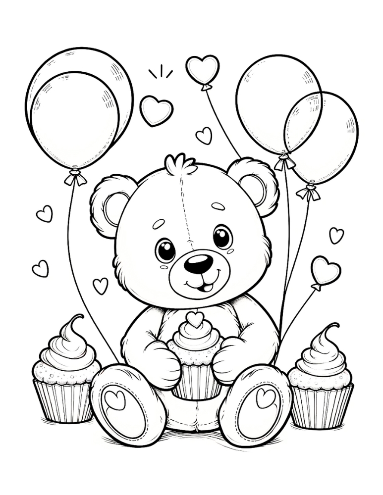 Free printable teddy bear coloring pages