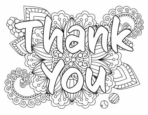 Free printable thank you coloring pages