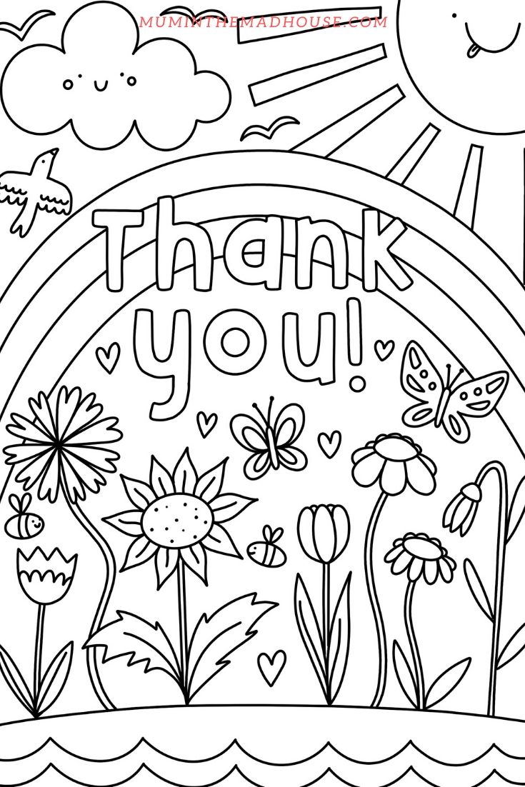 Thank you colouring pages mum in the madhouse