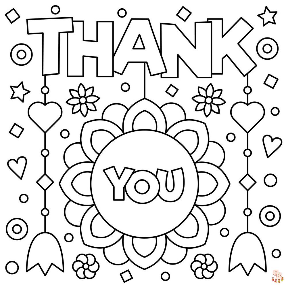 Free printable thank you coloring pages