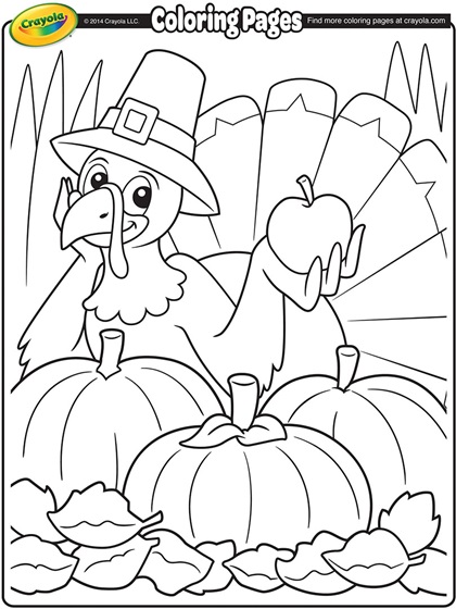 Thanksgiving turkey cartoon coloring page