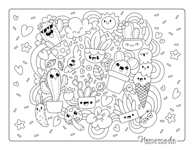 Free cute kawaii coloring pages for kids