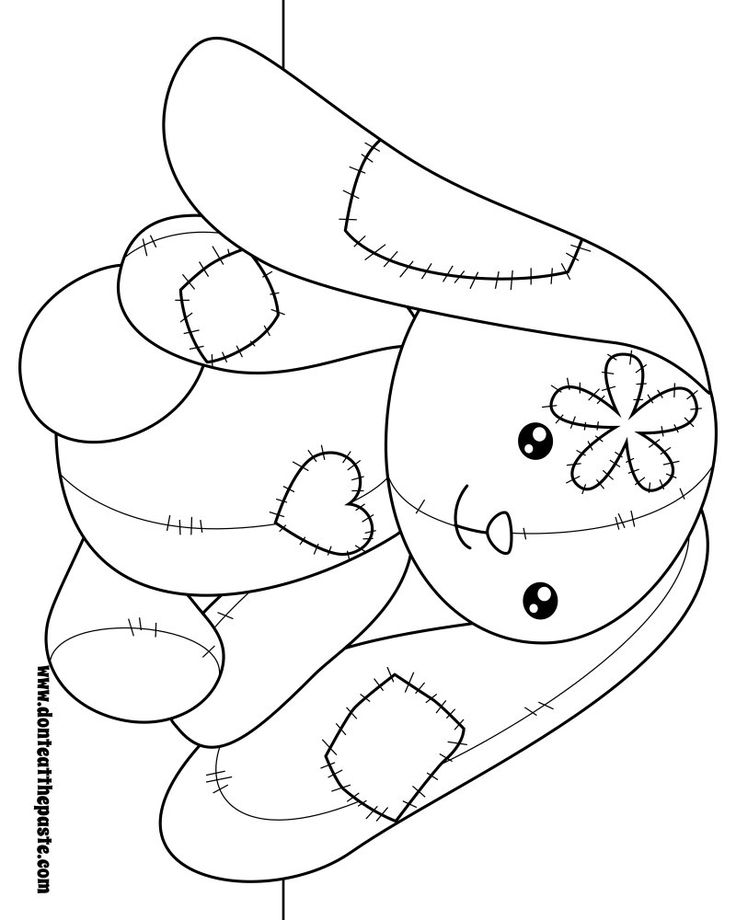 Whimsical bunny coloring page