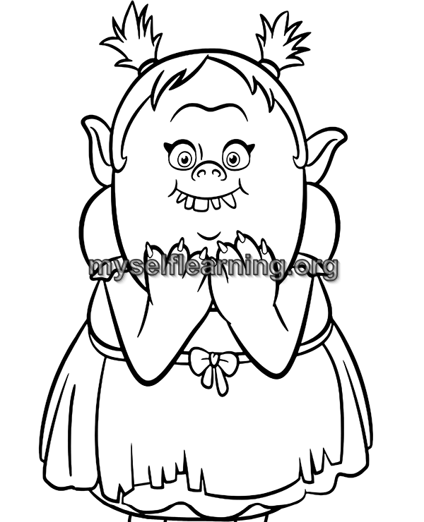 Trolls coloring sheet instant download