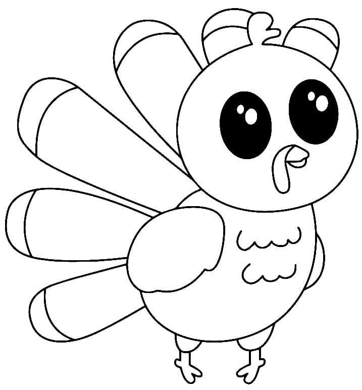 A cute turkey coloring page