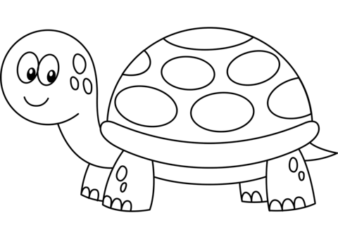 Cute turtle coloring page free printable coloring pages