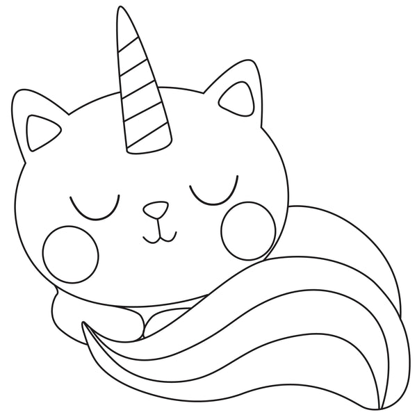 Unicorn cat for coloring peel stick ani