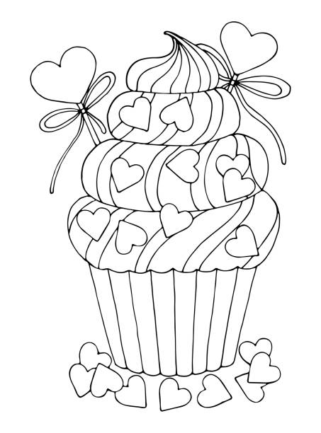 Valentine coloring pages stock illustrations royalty