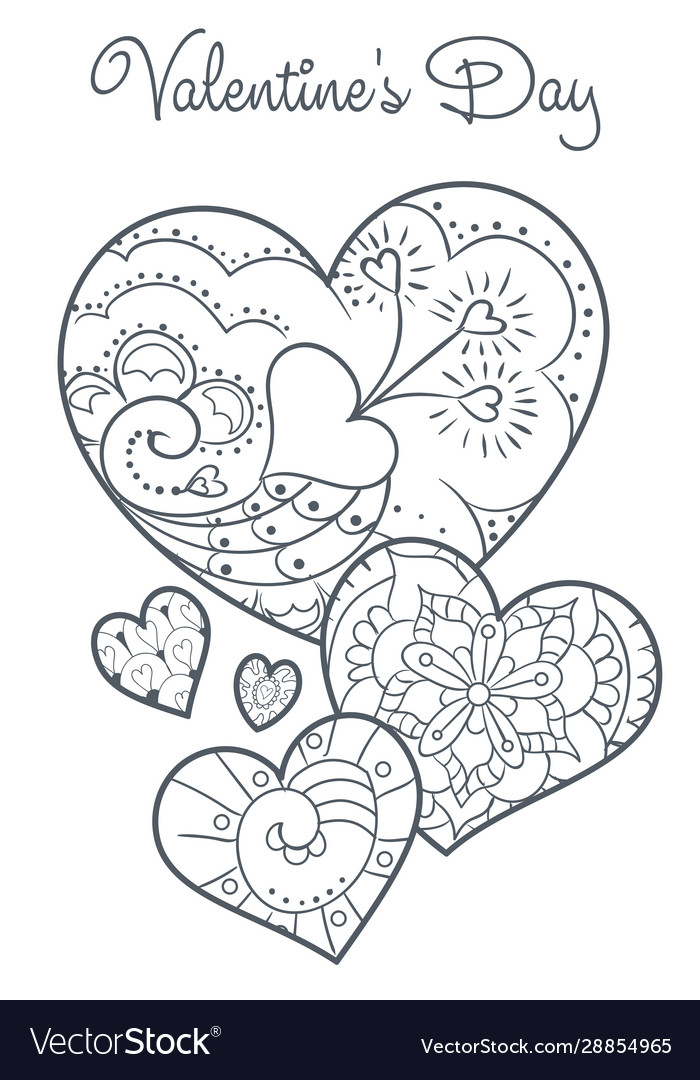 Cute valentines coloring book royalty free vector image