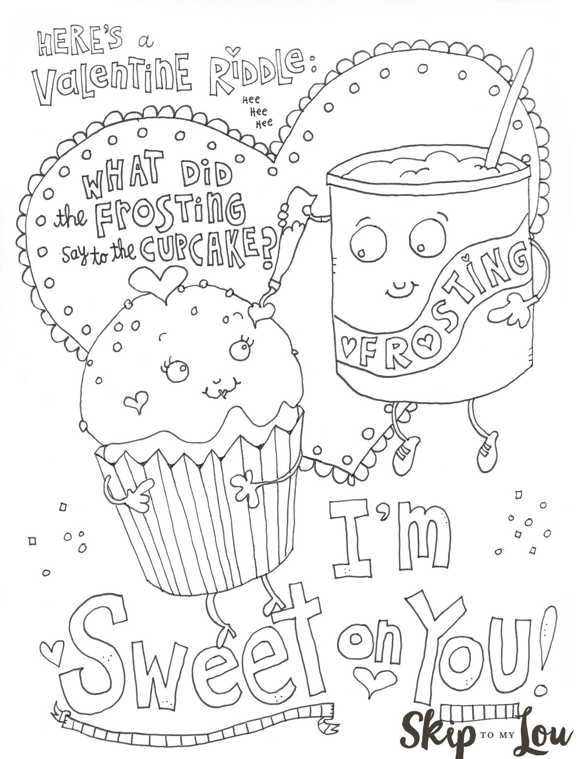 The cutest valentines coloring pages skip to my lou