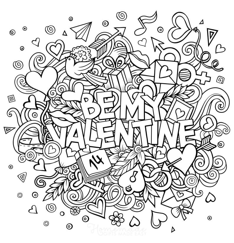 Printable valentines day coloring pages for adults