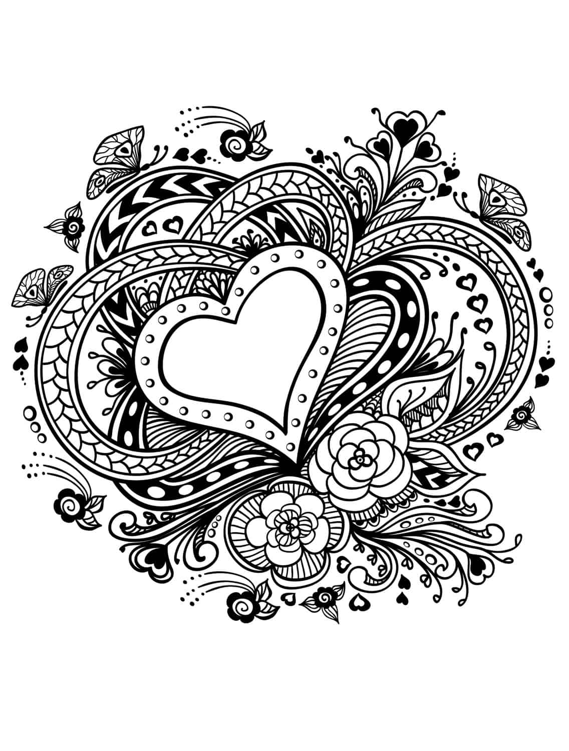 Free printable valentines adult coloring pages