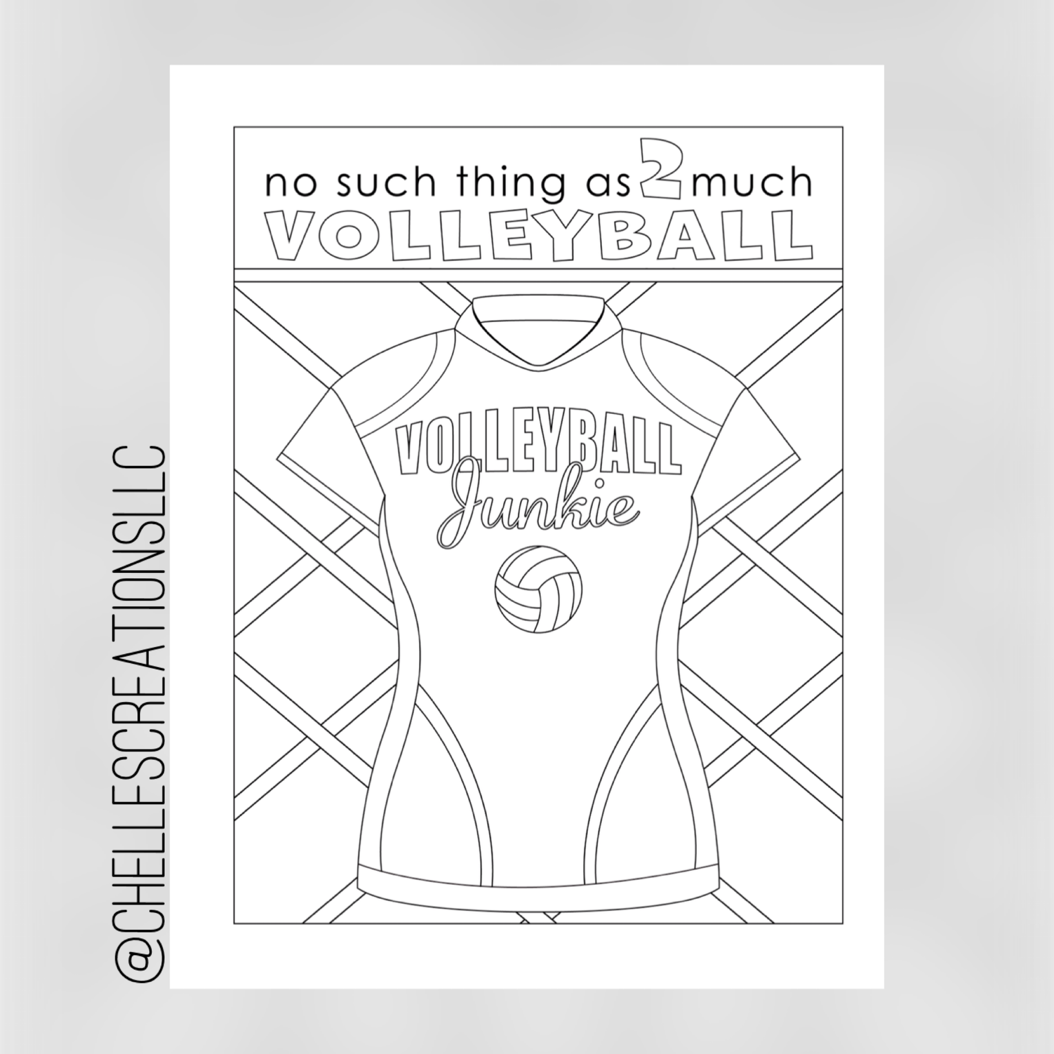 Volleyball coloring book for teens and adults chelles creations llc