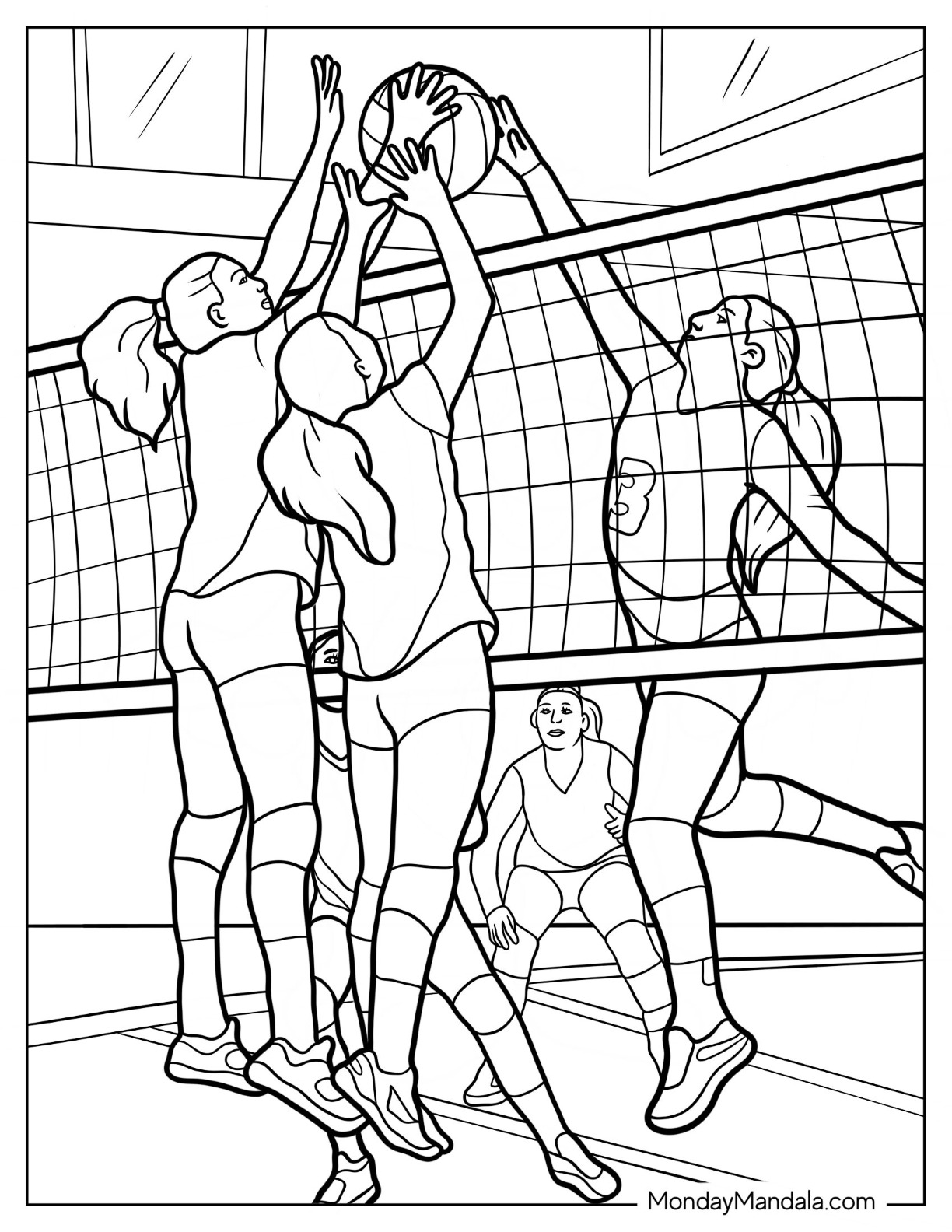 Volleyball coloring pages free pdf printables