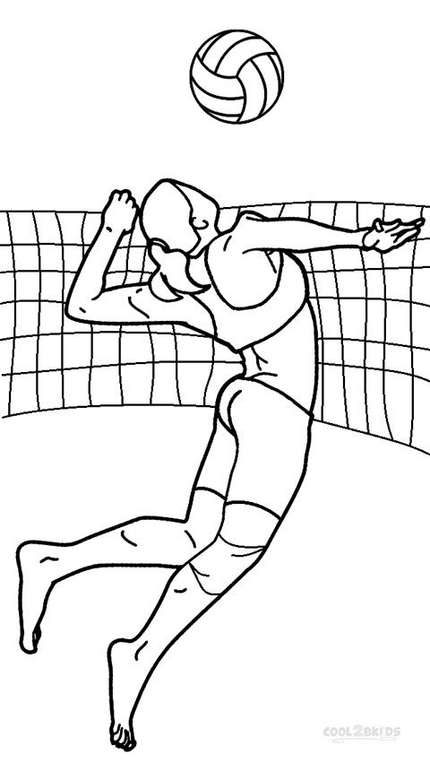 Printable volleyball coloring pages for kids coolbkids sports coloring pages coloring pages volleyball drawing