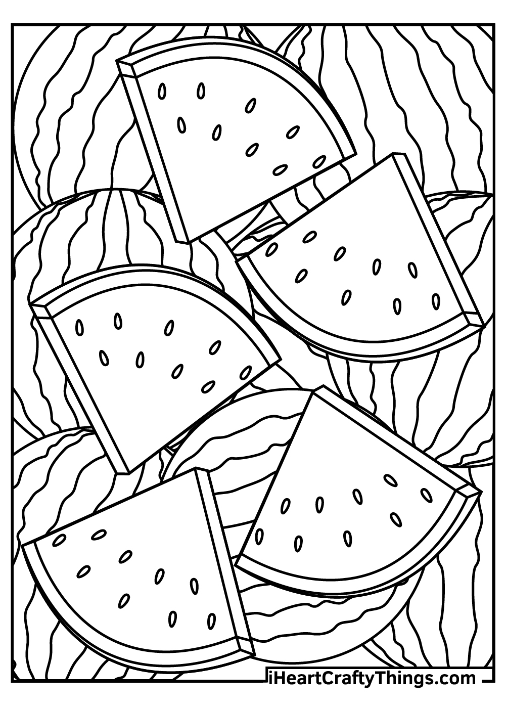 Watermelon coloring pages free printables