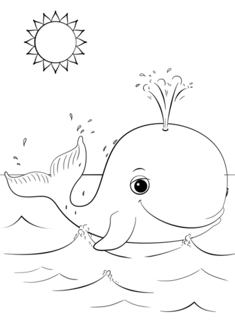 Cute cartoon whale coloring page from cartoon whale category select from printable crâ whale coloring pages cartoon coloring pages mermaid coloring pages