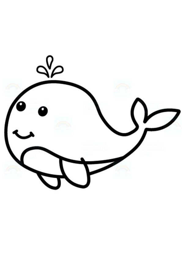 Coloring pages cute whale coloring pages for kids