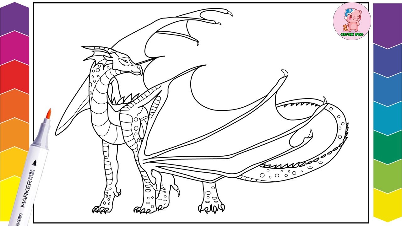 Coloring wings of fire dragon coloring pages for kids