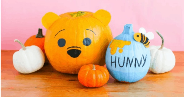 Adorable winnie the pooh and hunny pot pumpkins diy to decorate your home chip and pany