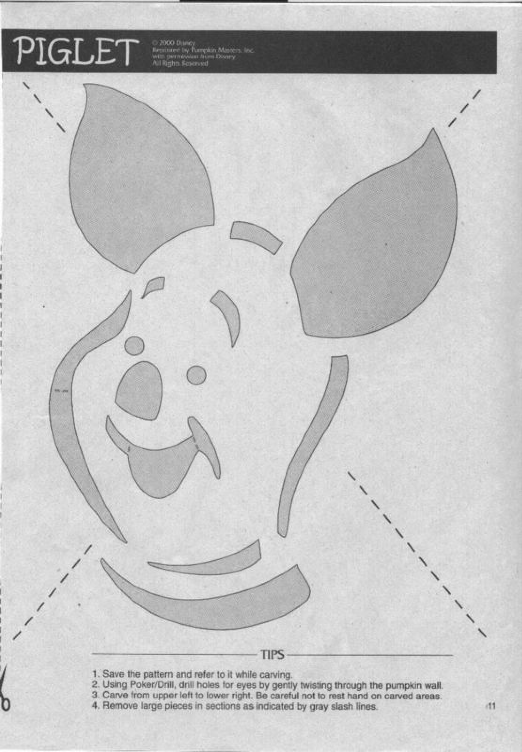 Winnie the pooh piglet free pumpkin stencil