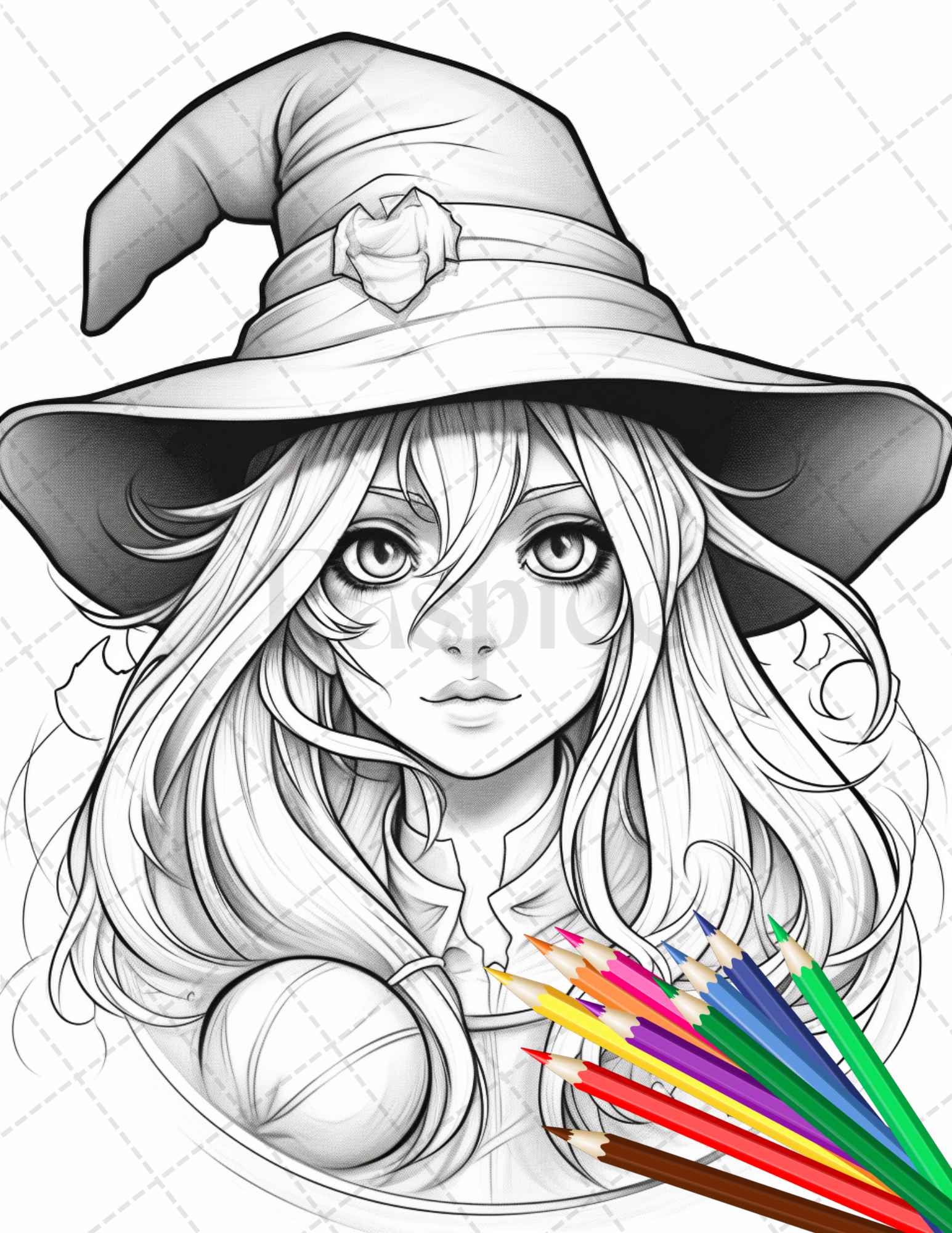 Cute witches coloring pages printable for adults grayscale colorin â coloring