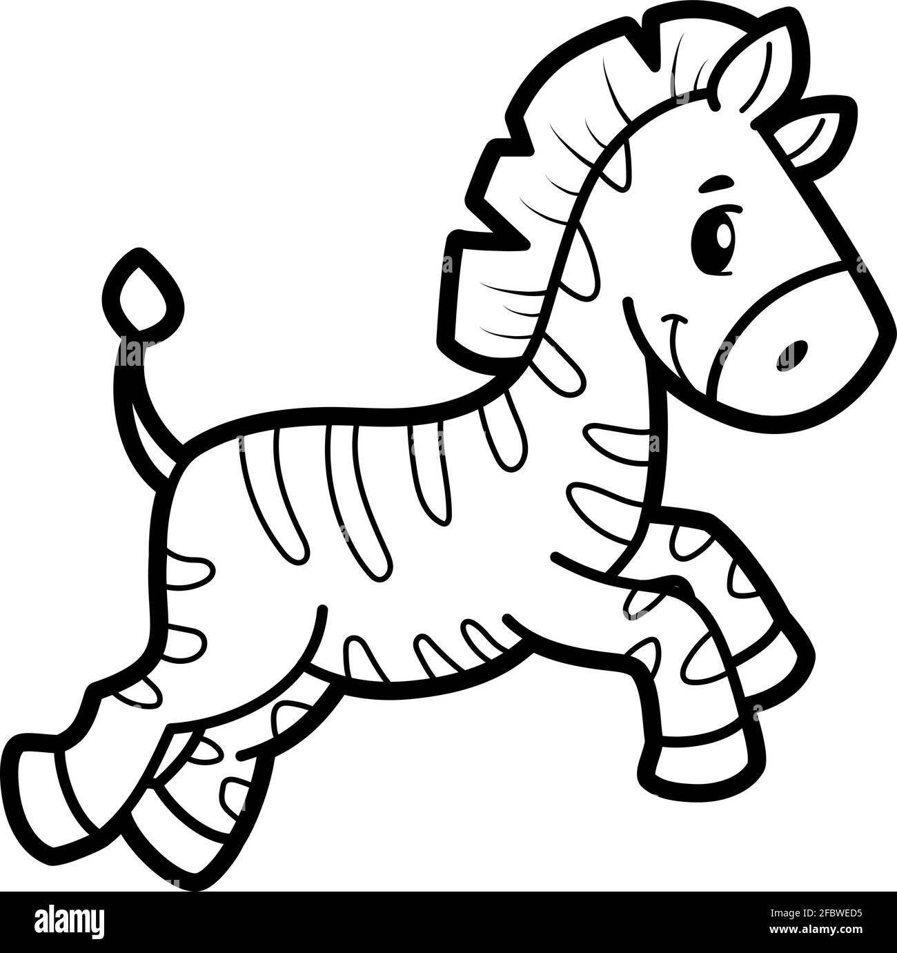 Coloring book or page for kids zebra black and white vector illustration stock vector image art