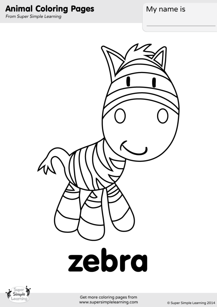 Zebra coloring page