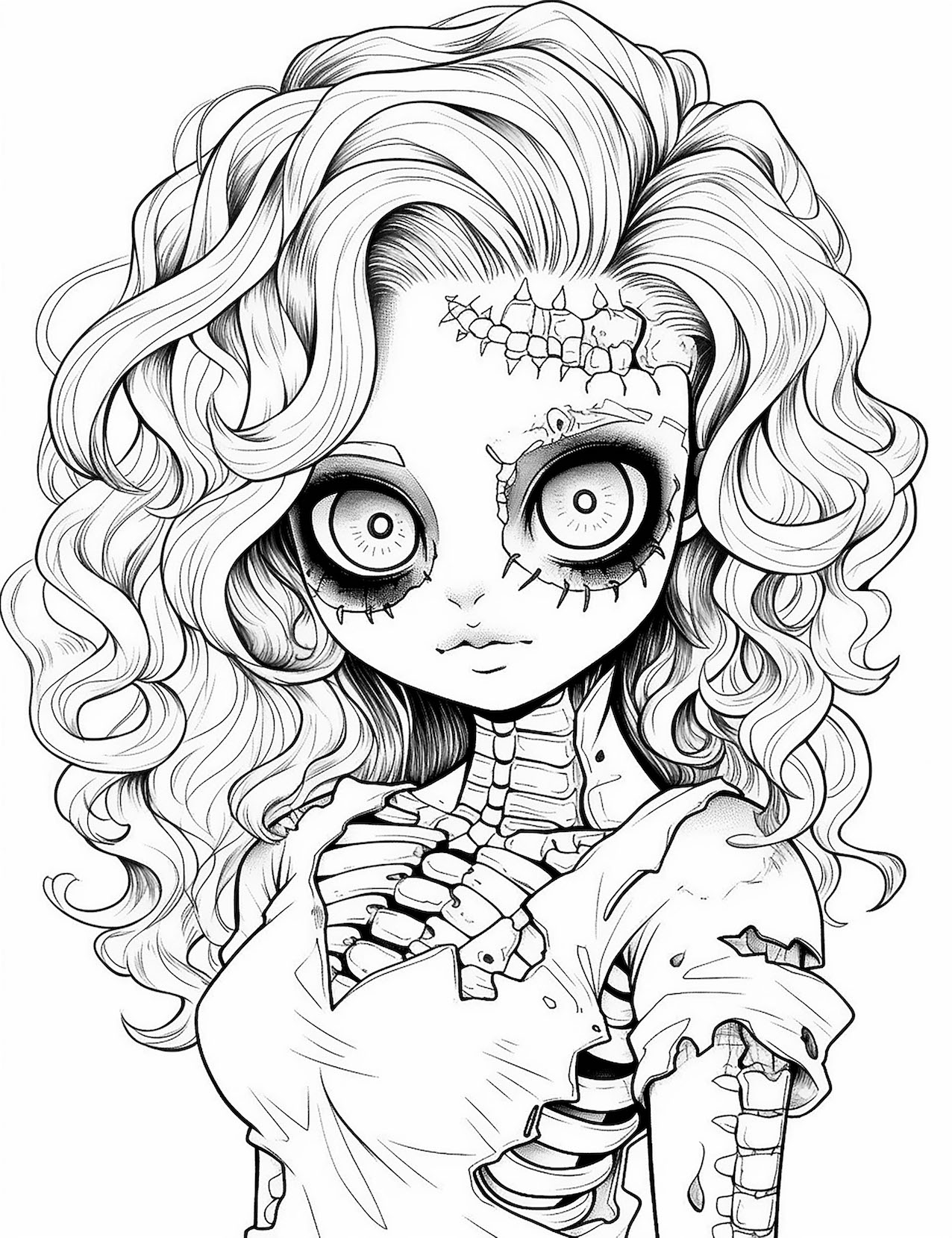 Captivating zombie coloring pages for kids and adults