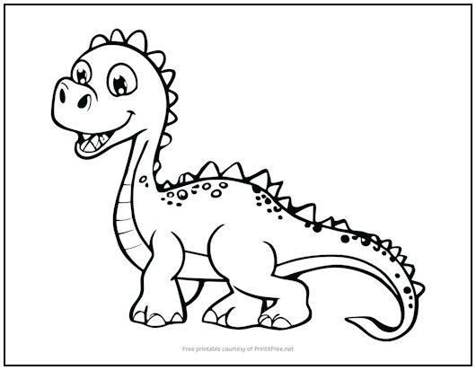 Cute dinosaur coloring page print it free