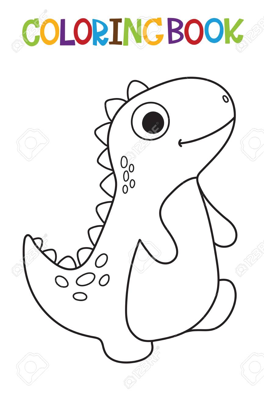 Cute dinosaur coloring book vector illustration royalty free svg cliparts vectors and stock illustration image