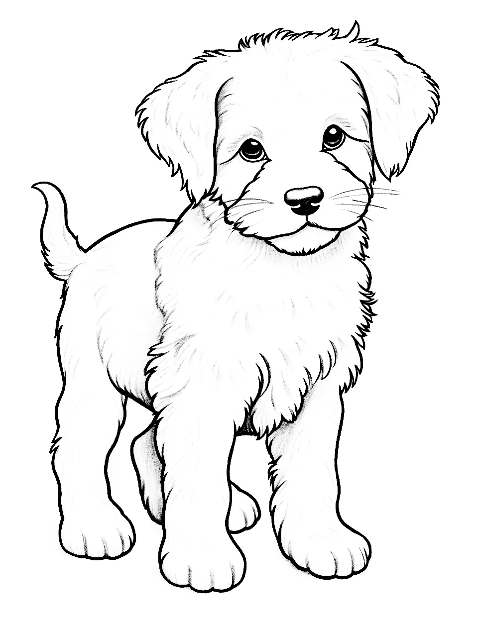 Puppy coloring pages free printable sheets