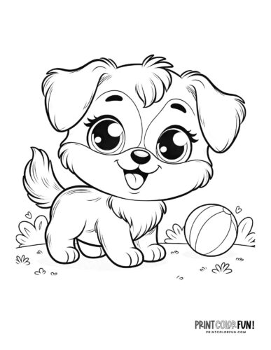 Cute puppy coloring pages free color clipart at