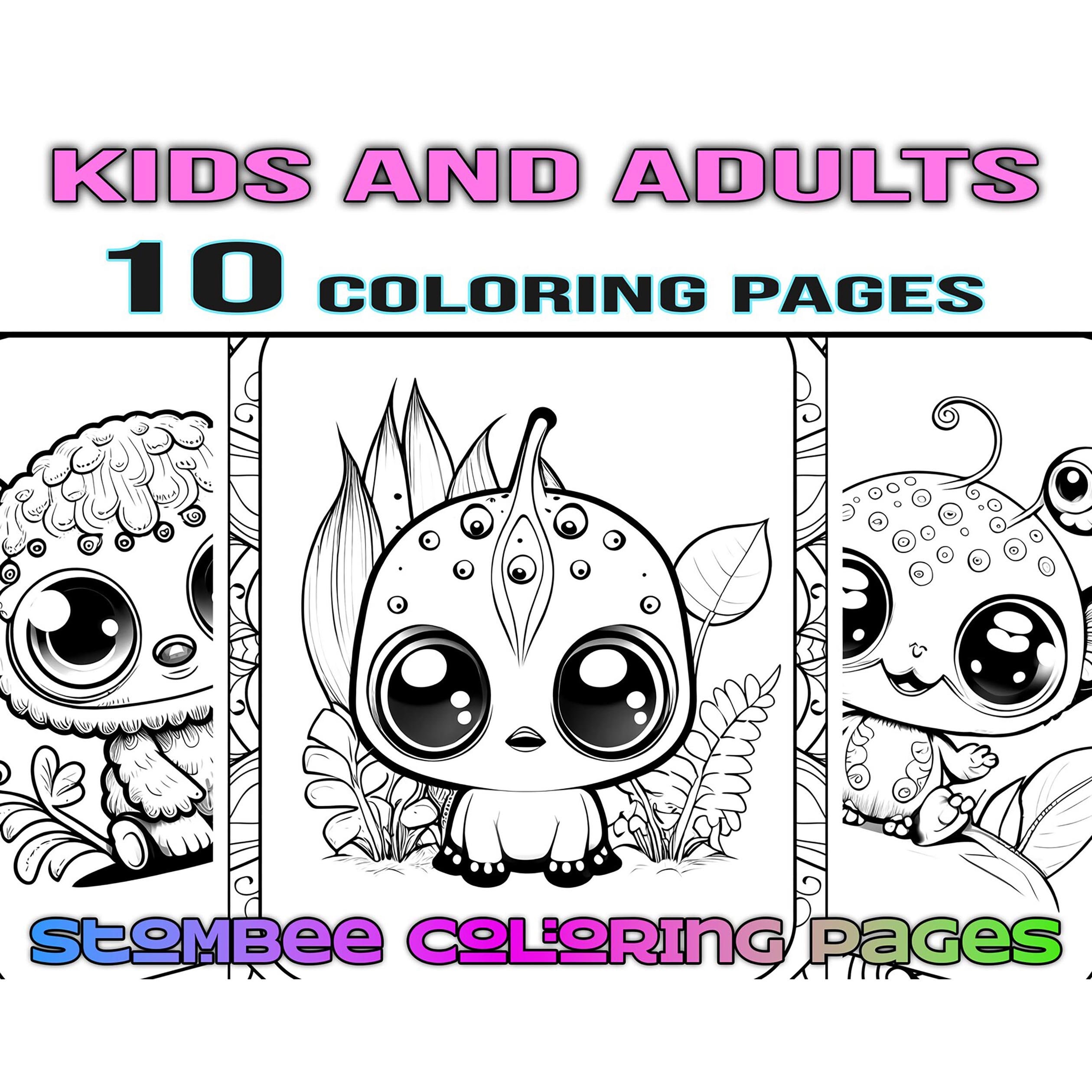 Kawaii creatures kids and adult coloring pages coloring activity pdf coloring book printable activity preschool activity drawing