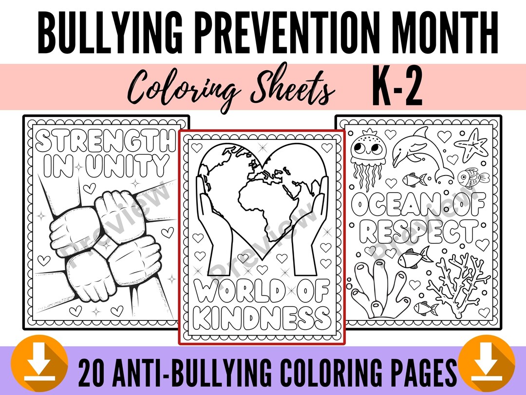 National bullying prevention month coloring pages anti