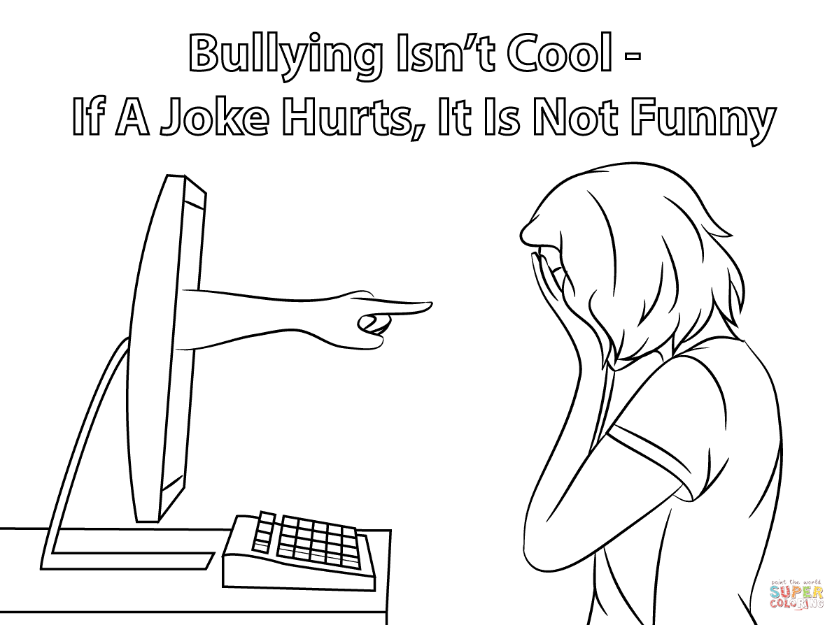 Cyber bullying coloring page free printable coloring pages