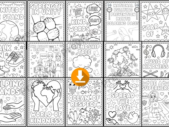 National bullying prevention month coloring pages anti