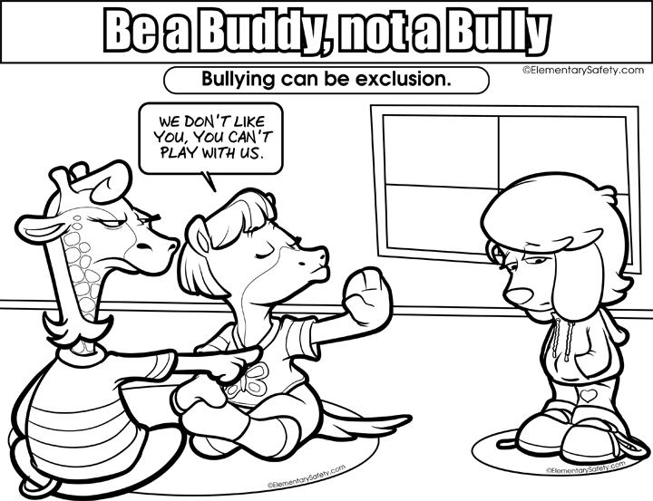 Exclusion bullying â coloring be buddy not bully