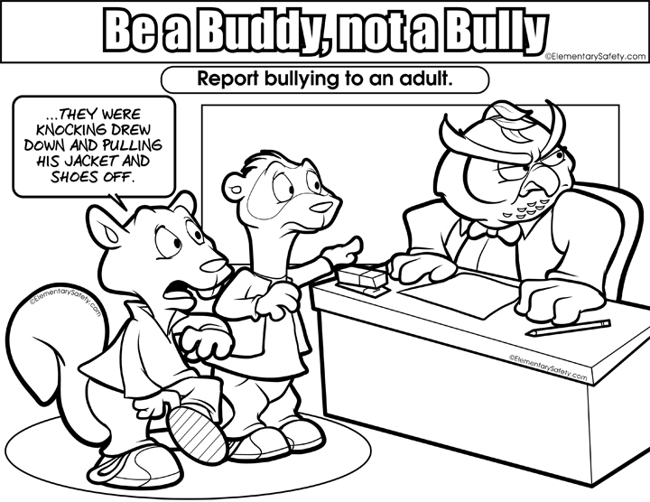 Report bullying â coloring be buddy not bully