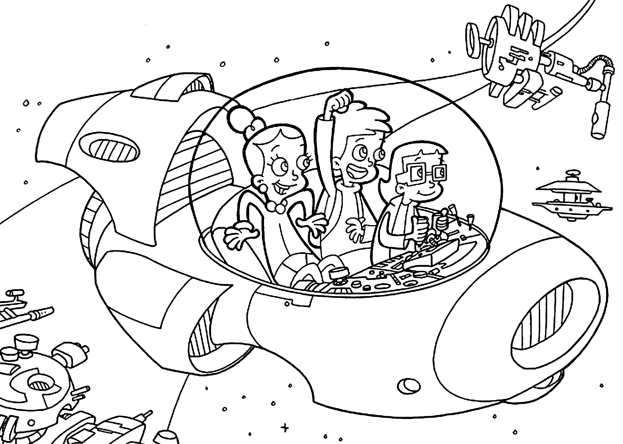 The rocket from cyberchase coloring pages for kids printable free