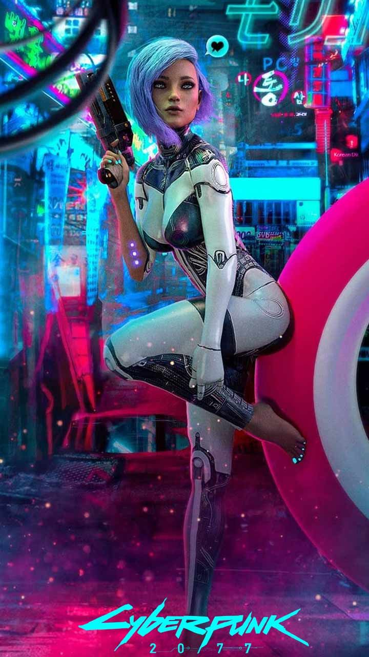 Cyberpunk girl iphone wallpapers