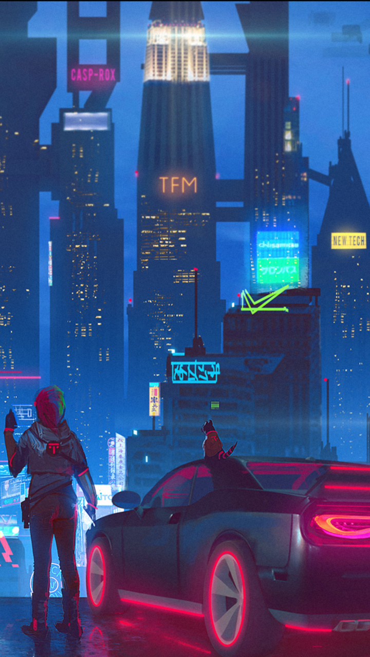 Cyberpunk phone wallpaper by sixo