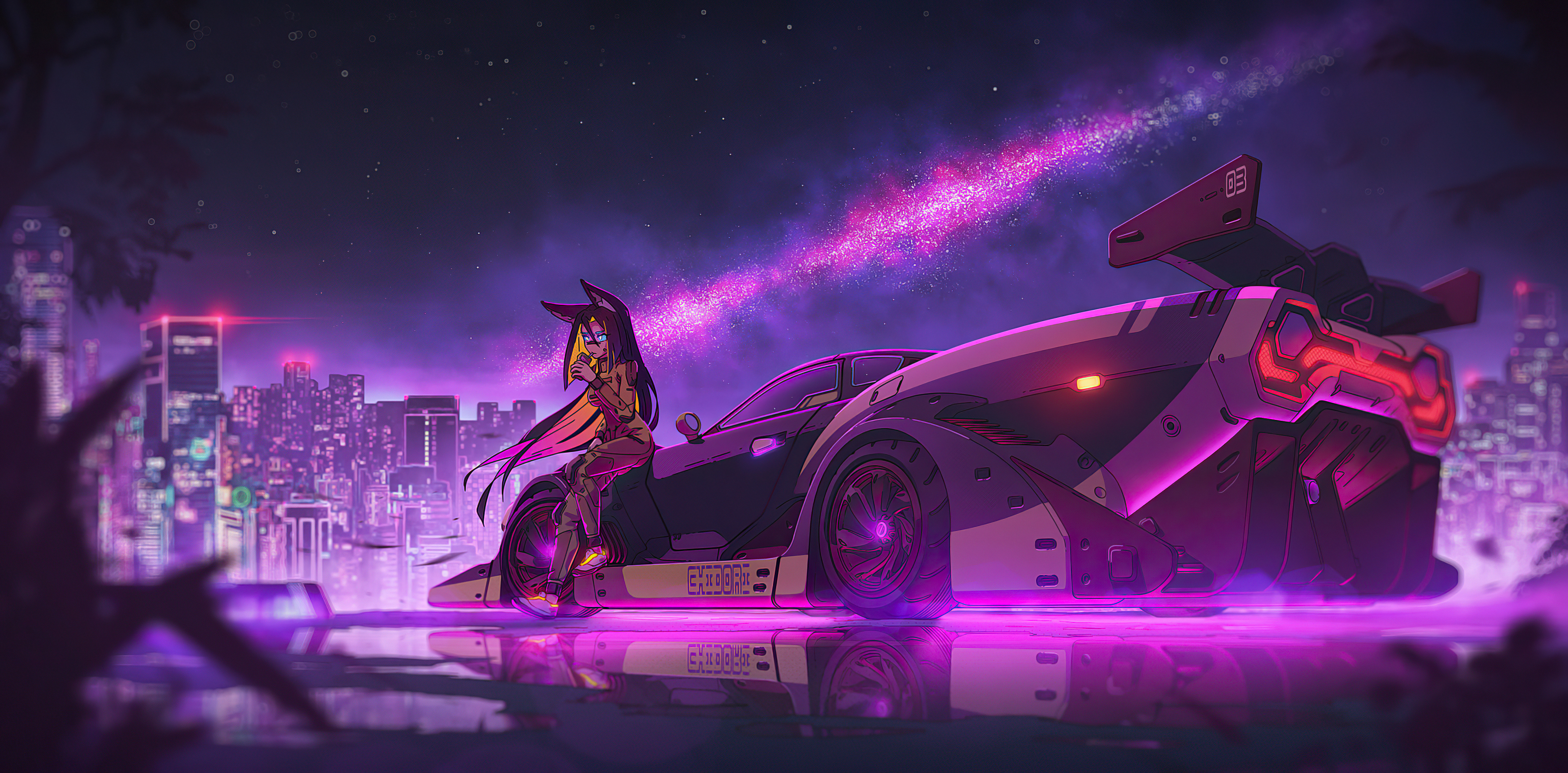 Anime girl cyberpunk ride k hd anime k wallpapers images backgrounds photos and pictures