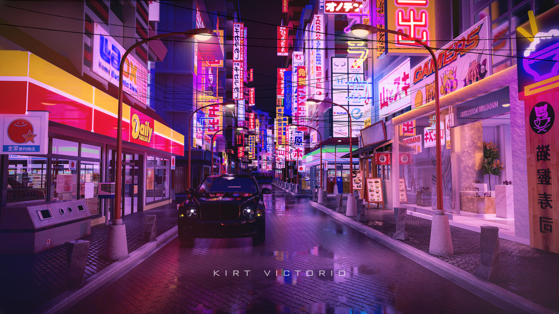 Japan cyberpunk wallpaper by Hovederutre - Download on ZEDGE™