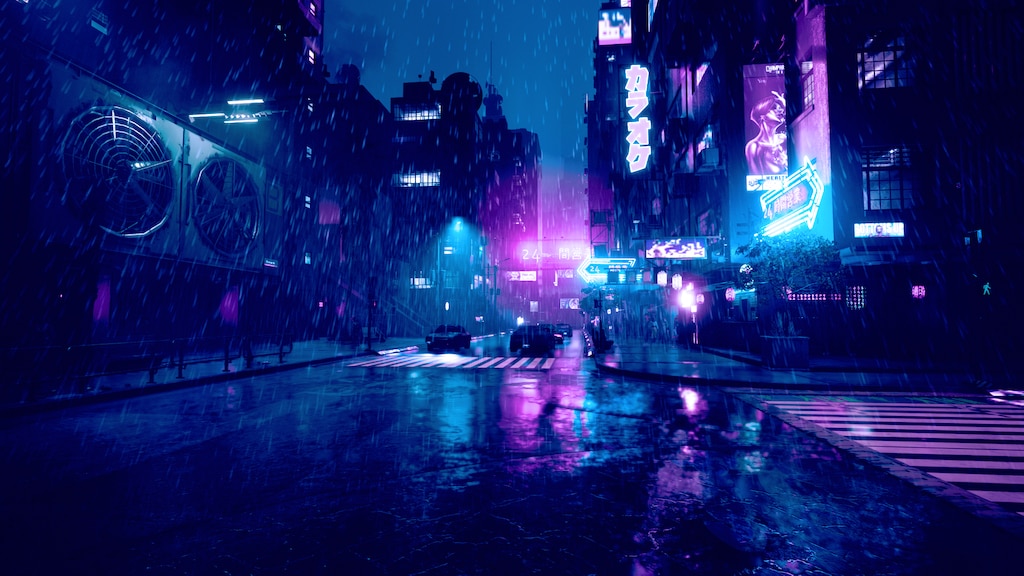 Japan cyberpunk wallpaper by Hovederutre - Download on ZEDGE™