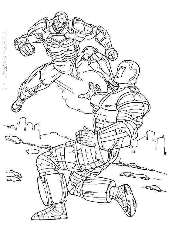 Online coloring pages coloring page cyborgs in battle the cyborg coloring pages for kids