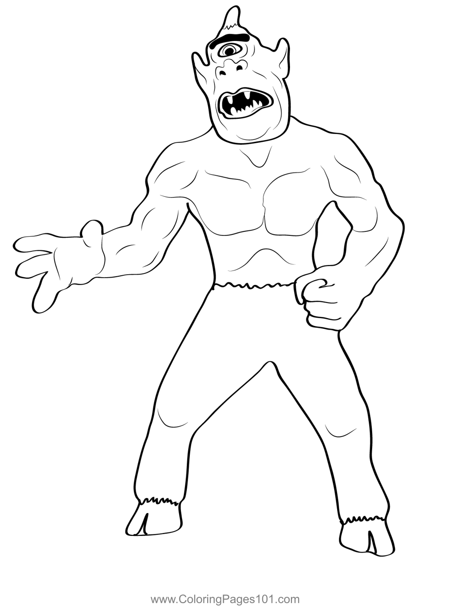 Cyclop coloring page coloring pages for kids coloring pages color