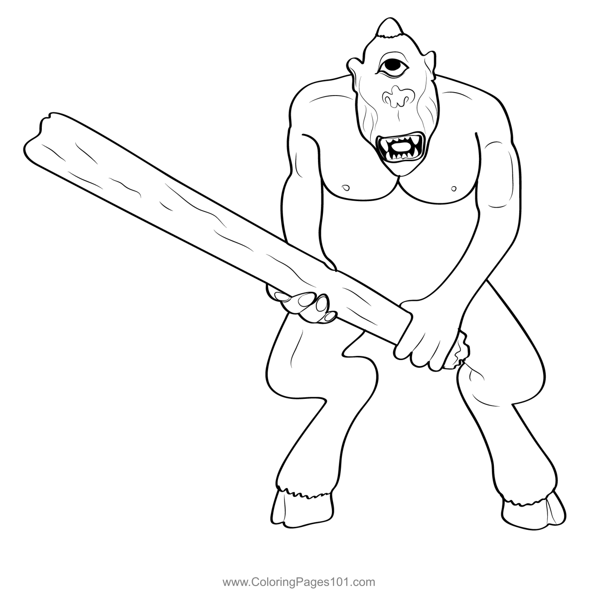 Cyclop coloring page for kids